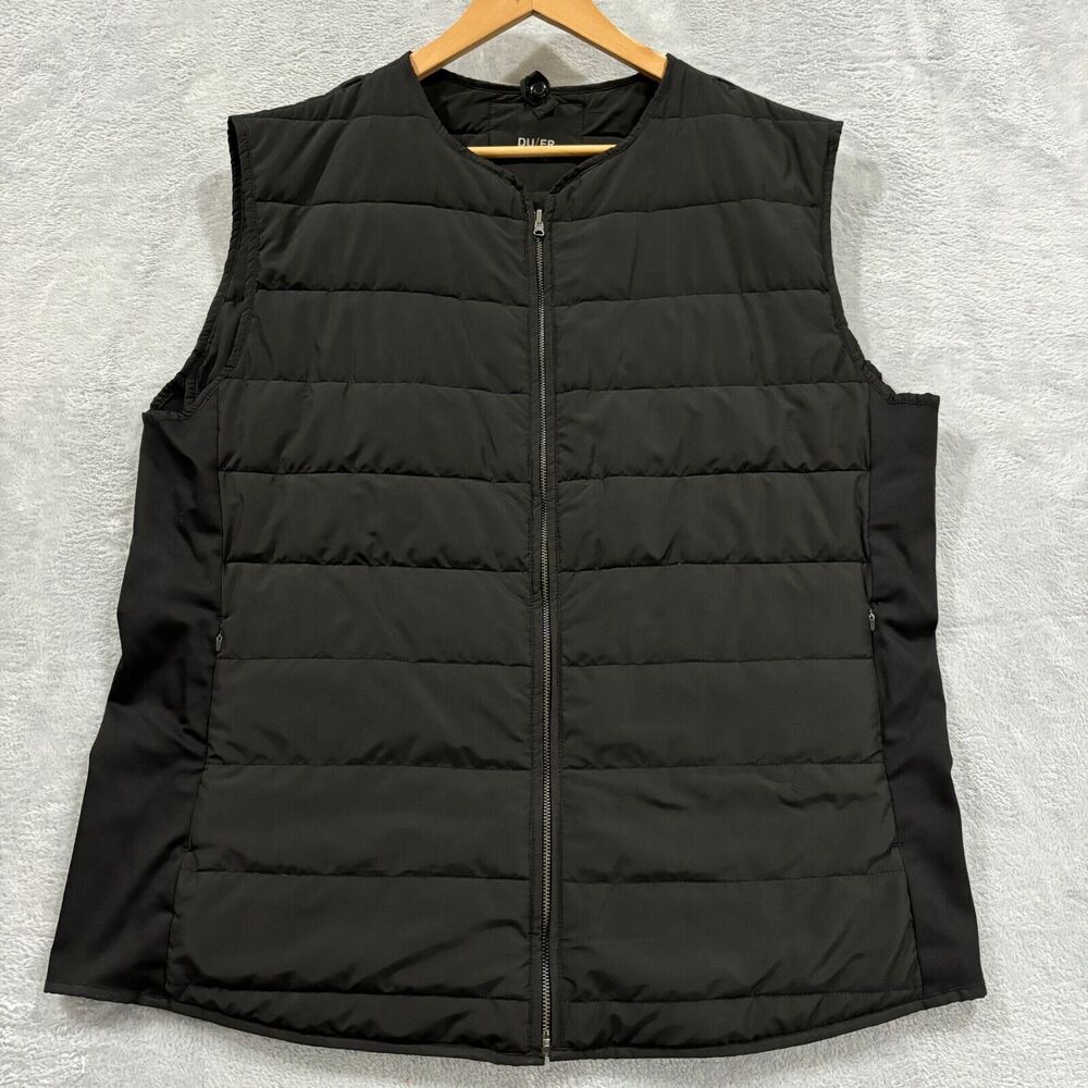 DU/ER DUER Vest Mens XL Black Quilted Outdoors Polyester